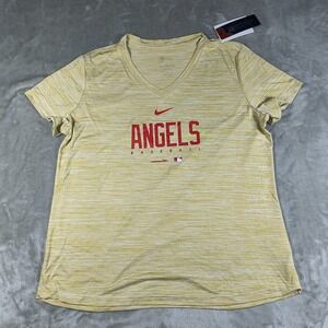 Los Angeles Angels Shirt Women XL Nike V Neck City Connect Velocity Performance